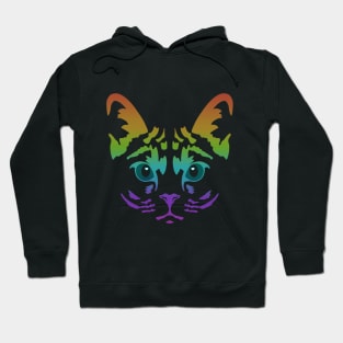 Rainbow Cat Face Hoodie